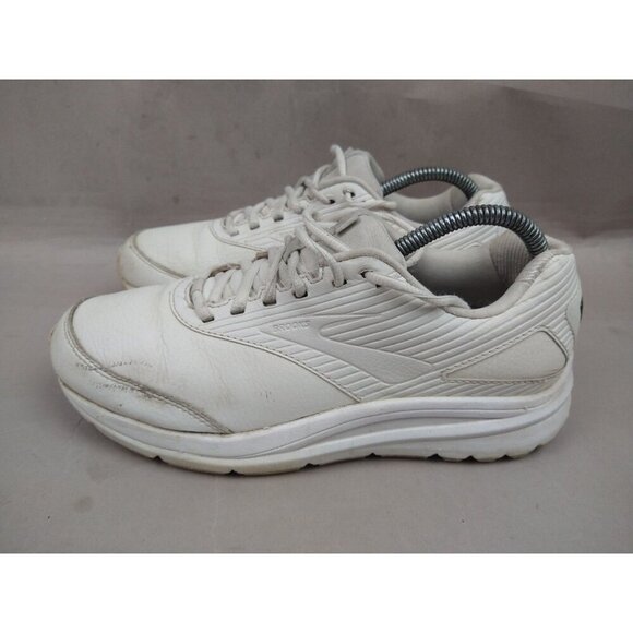 Brooks Womens Addiction Walker 2 Sneakers 9 2A White Leather Narrow - Picture 3 of 10